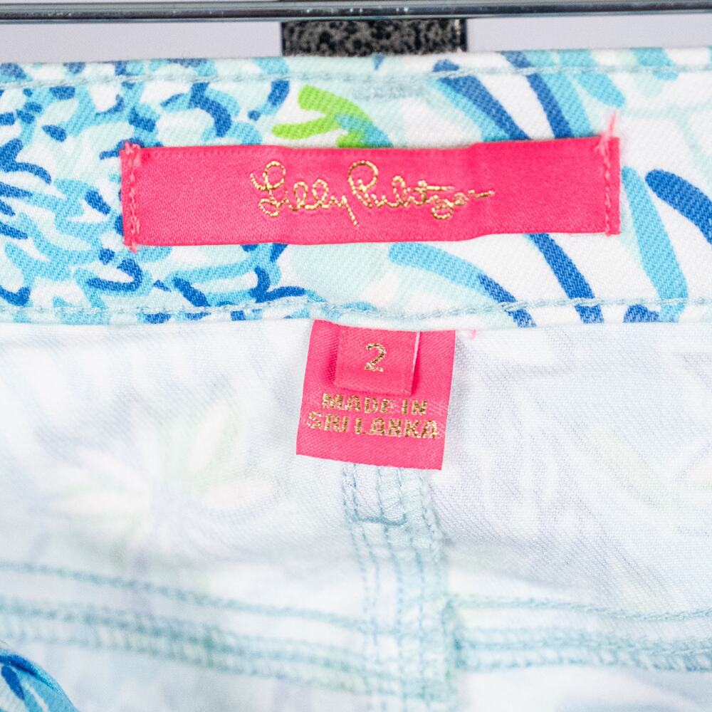 Lilly Pulitzer South Ocean Skinny Jeans SZ 2 Lion Around Colorful Coastal Beach - Picture 4 of 5